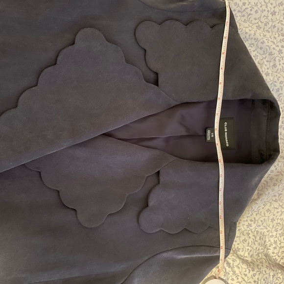 Club monaco scalloped navy trench coat - Picture 6 of 7